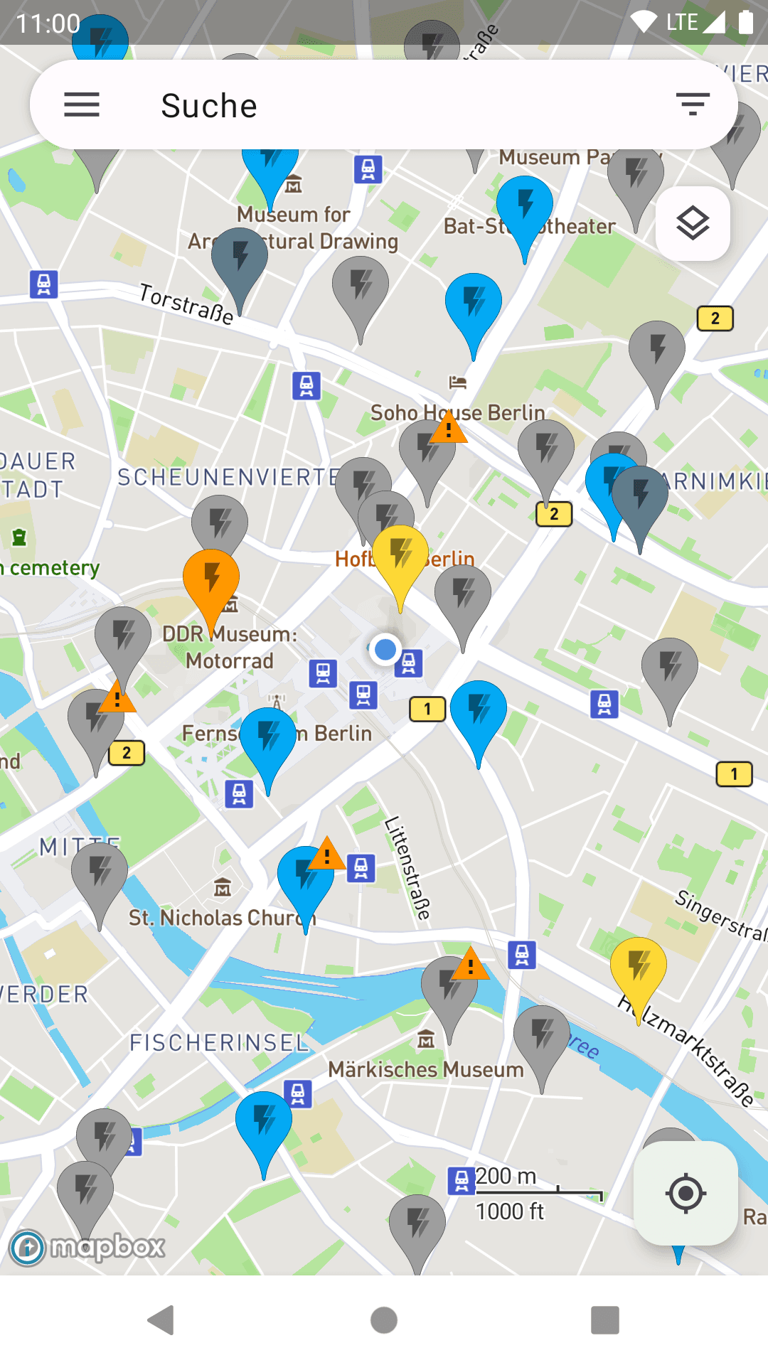 EVMap für Android Kartenansicht
